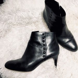 Coach black leather booties